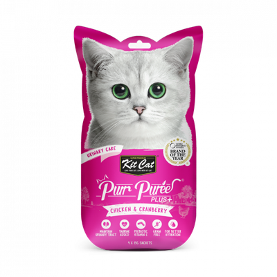 Kit Cat Purr Puree PLUS+ Chicken & Cranberry (Urinary Care) 4 x 15g