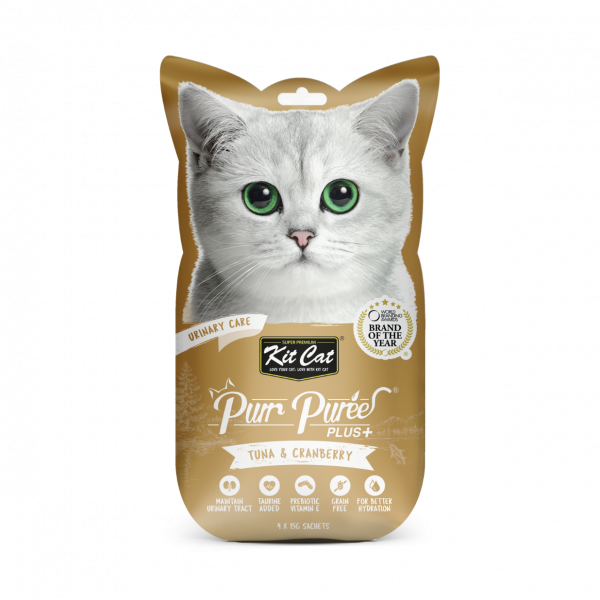 Kit Cat Purr Puree PLUS+ Tuna & Cranberry (Urinary Care) 4 x 15g