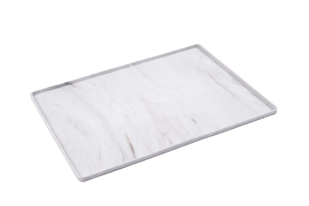Messy Mutts Non-Slip Silicone Bowl Mat with Raised Edge Marble
