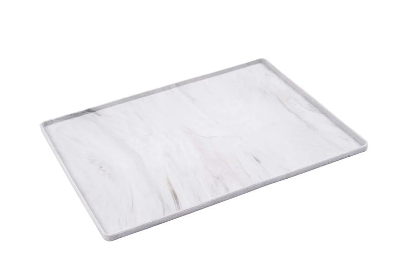 Messy Mutts Non-Slip Silicone Bowl Mat with Raised Edge Marble