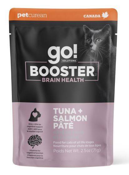 GO! Solutions Booster Brain Health Cat Food Pouch Tuna + Salmon Pate 71g (12pk)