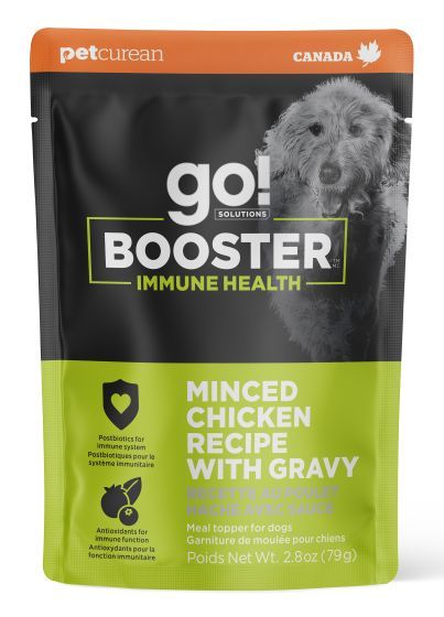 GO! Solutions Booster Immune Health Dog Food Pouch Minced Chicken with Gravy 79g (12pk)