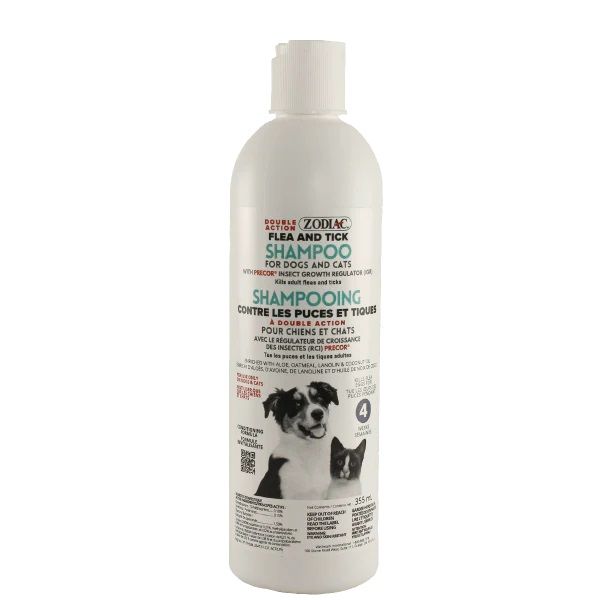 Zodiac Double Action Flea & Tick Shampoo for Dogs & Cats 355ml