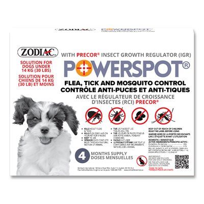 Zodiac Powerspot Dog Topical Flea & Tick Treatment 4pk