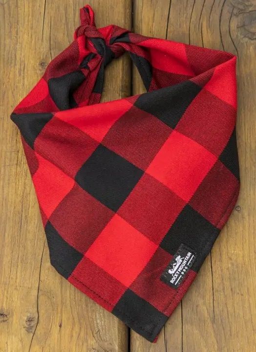 Rocky Mountain Dog Bandana Flannel Red