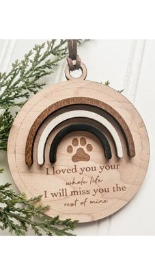Country Roads Rustic Decor Dog Memorial Ornament
