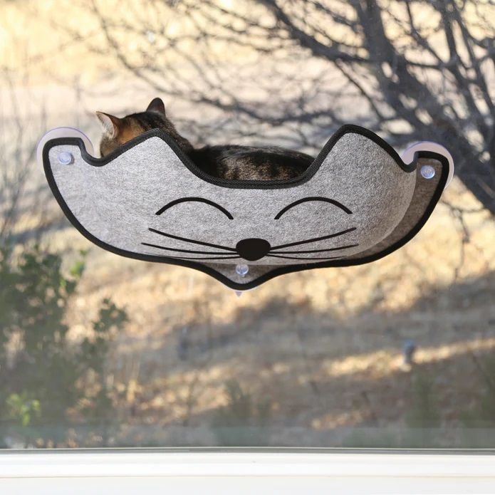 K&H EZ Mount Kittyface Window Bed Gray