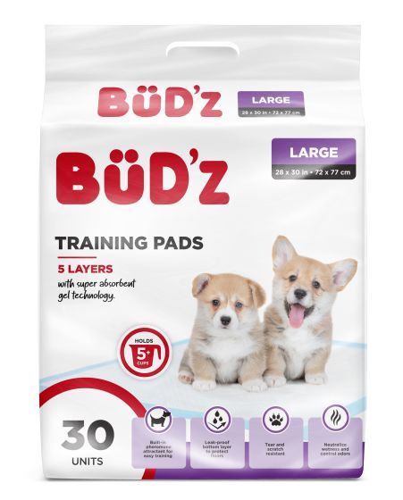 Bud'Z Disposable Training/Pee Pads 28 x 30" 30pk