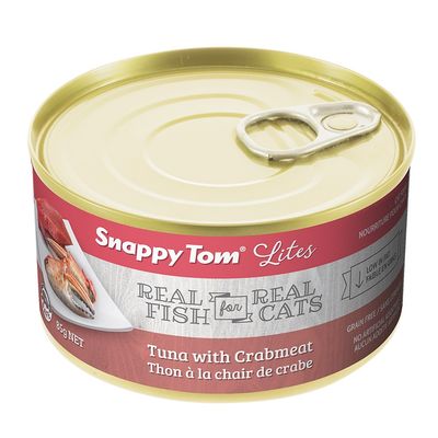 Snappy Tom Wet Cat Food Lites Tuna with Crabmeat 156g (24pk)