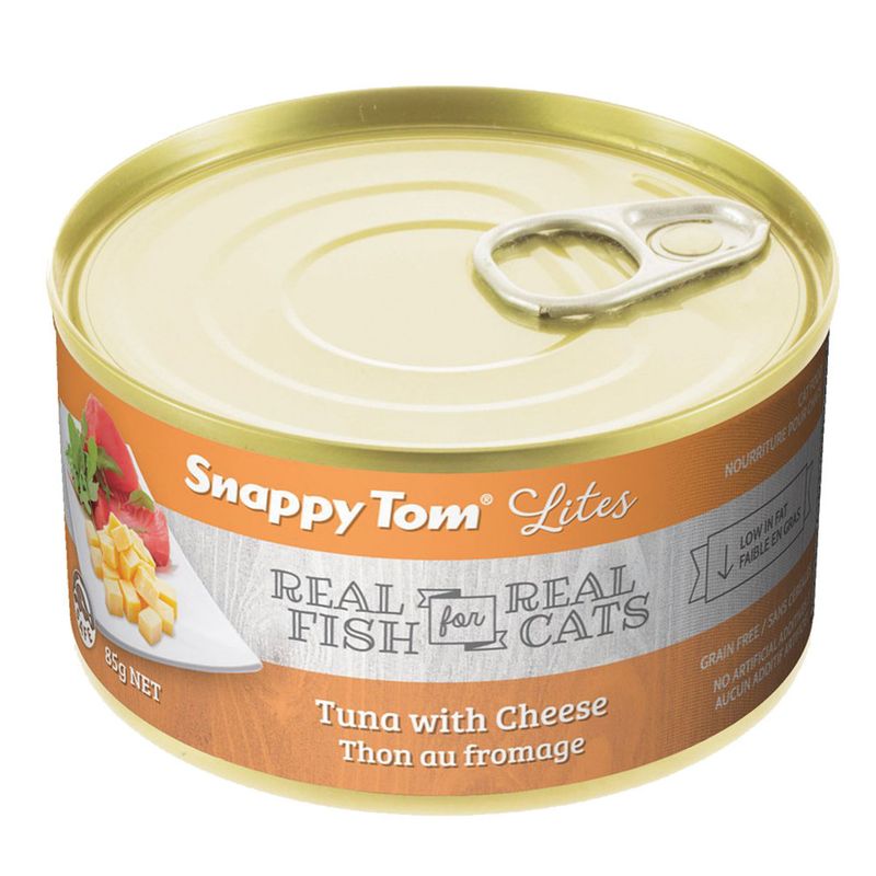 Snappy Tom Wet Cat Food Lites Tuna with Cheese 156g (24pk)