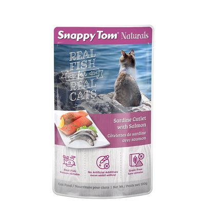 Snappy Tom Wet Cat Food Naturals Sardine Cutlet with Salmon 100g (12pk)
