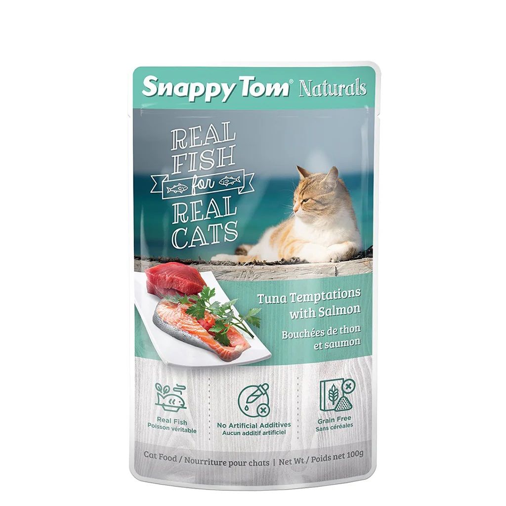 Snappy Tom Wet Cat Food Naturals Tuna Temptations with Salmon 100g (12pk)