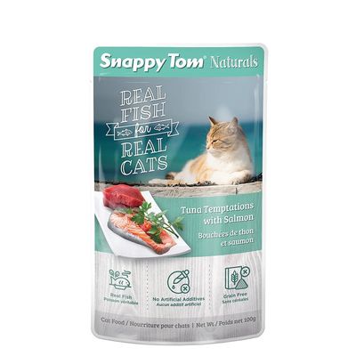 Snappy Tom Wet Cat Food Naturals Tuna Temptations with Salmon 100g (12pk)
