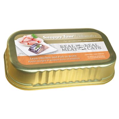 Snappy Tom Wet Cat Food Ultimates Lean Chicken and Fish in Broth 85g (12pk)
