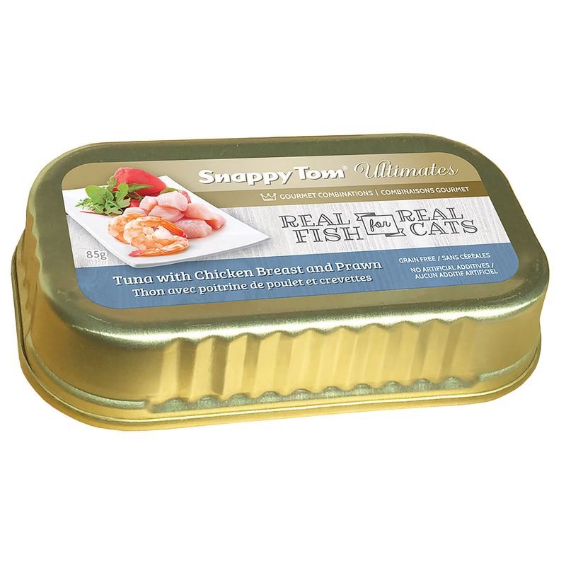 Snappy Tom Wet Cat Food Ultimates Tuna with Chicken Breast and Prawn 85g (12pk)