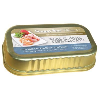 Snappy Tom Wet Cat Food Ultimates Tuna with Chicken Breast and Prawn 85g (12pk)