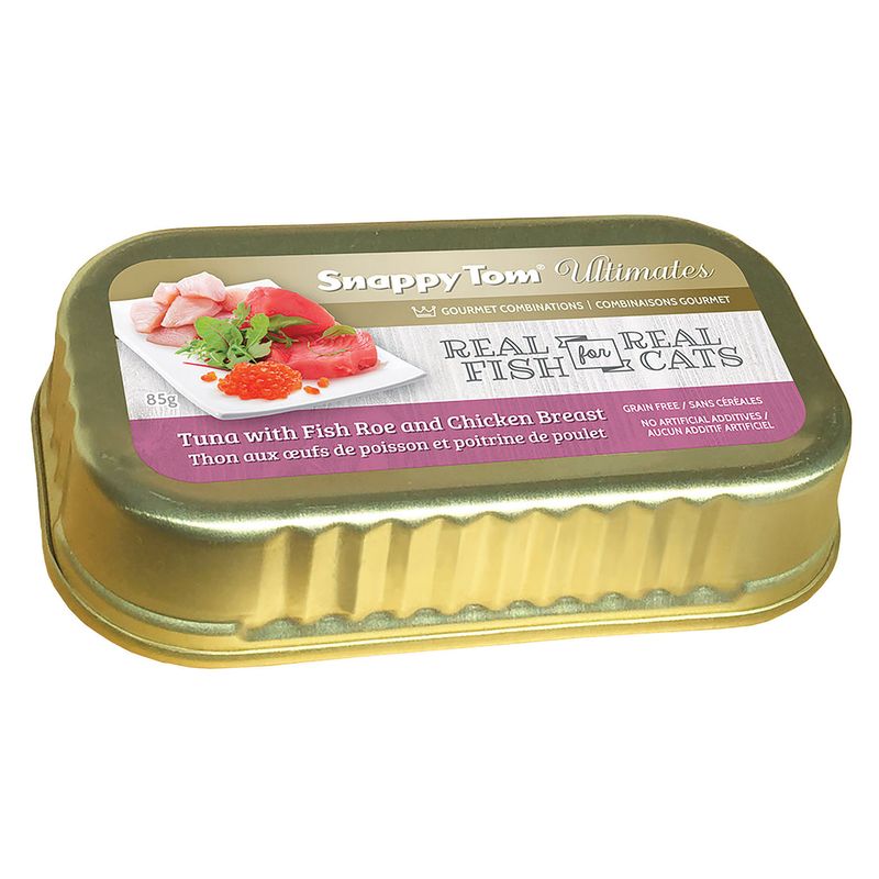 Snappy Tom Wet Cat Food Ultimates Tuna with Fish Roe and Chicken Breast 85g (12pk)