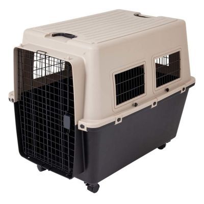 Precision Pet Cargo Kennel Plastic Crate Tan/Black