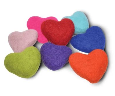 Karma Cat Wool Felt Heart Toy 1.5"