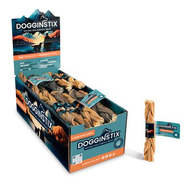 Dogginstix Braided Lamb Collagen 6"