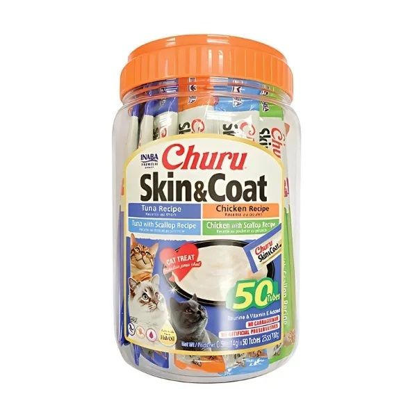 Inaba Cat Churu Purees Skin & Coat Variety Pack 50 x 14g