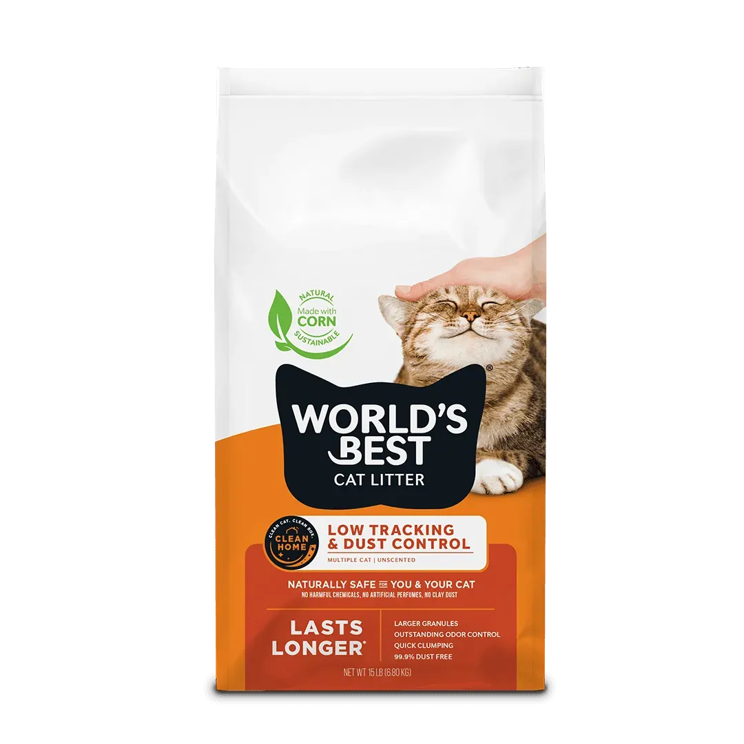 World's Best Cat Litter Multiple Cat Low Tracking & Dust Control Unscented