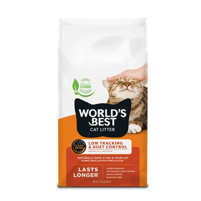 World's Best Cat Litter Multiple Cat Low Tracking & Dust Control Unscented