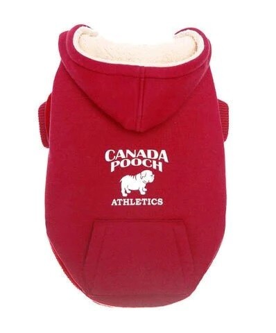 Canada Pooch Cozy Caribou Hoodie Red Canada Pooch Cozy Caribou Hoodie Red