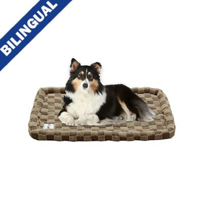 Ruff Love Crate Bed Bolster Style Brown Faux Fur & Sherpa Ruff Love Crate Bed Bolster Style Brown Faux Fur & Sherpa