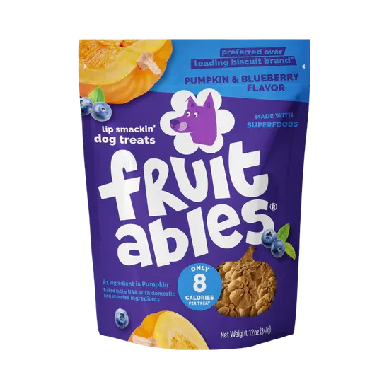 Fruitables Pumpkin & Blueberry Flavour Dog Treats 198g