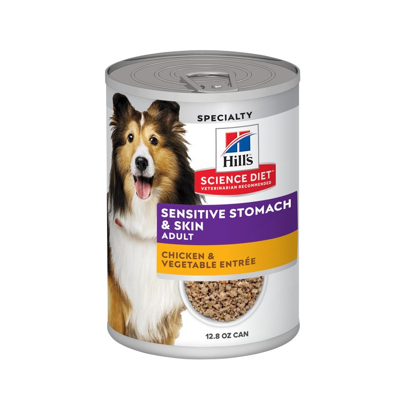 Hill's Science Diet Dog Food Canned Adult Sensitive Stomach & Skin Chicken & Vegetable Entrée 363g (12pk)