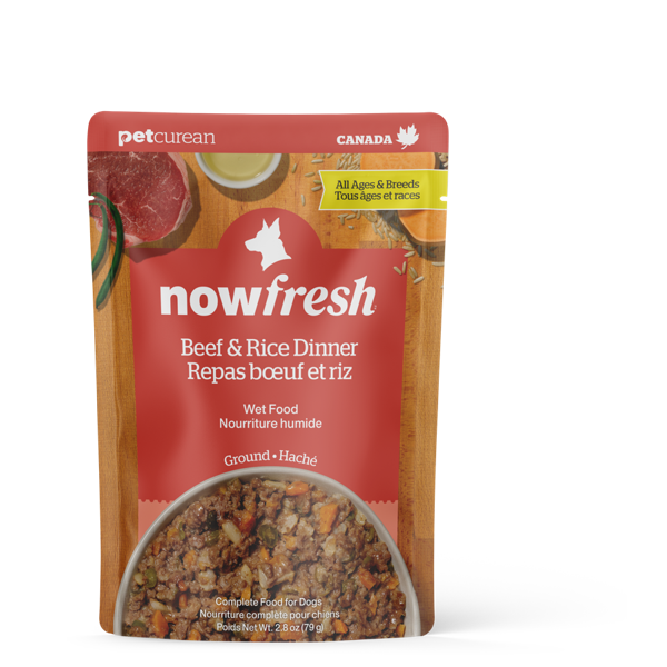NOW FRESH Dog Food Pouch Ground Beef & Rice 79g (12pk)