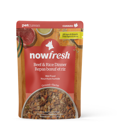 NOW FRESH Dog Food Pouch Ground Beef & Rice 79g (12pk)