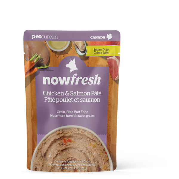 NOW FRESH Dog Food Pouch Senior Grain-Free Chicken & Salmon Pate 79g (12pk)