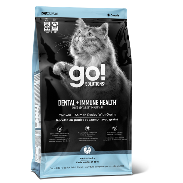 GO! Solutions Dental & Immune Health Cat Food Chicken & Salmon Recipe with Grains