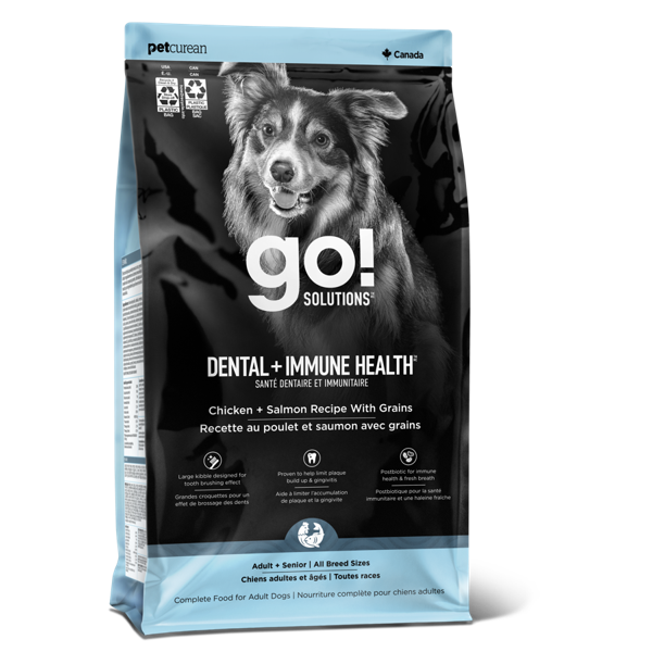 GO! Solutions Dental & Immune Health Dog Food Chicken & Salmon Recipe with Grains