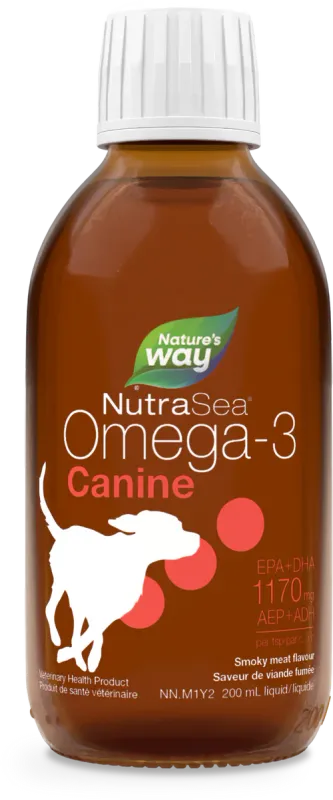 Nature's Way NutraSea Canine Omega 3 Fish Oil Smoky Meat Flavour 200ml