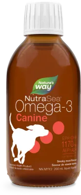 Nature's Way NutraSea Canine Omega 3 Fish Oil Smoky Meat Flavour 200ml