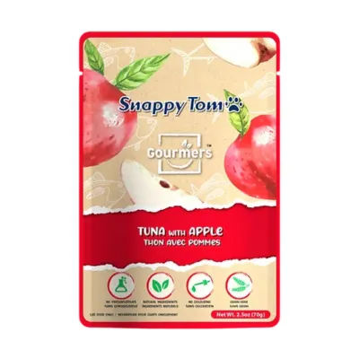Snappy Tom Gourmers Wet Cat Food Mixer/Topper Tuna with Apple  70g (12pk)