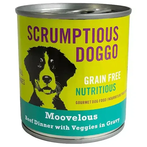 Scrumptious Doggo Grain-Free Canned Dog Food Moovelous Beef Dinner with Veggies in Gravy 255g (12pk)