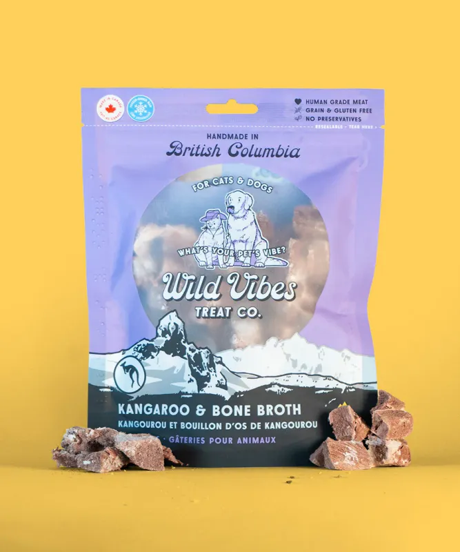 Wild Vibes Treat Co. Kangaroo & Bone Broth Cat & Dog Treats 58g