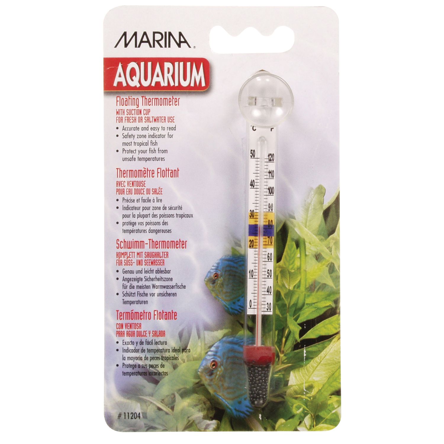 Marina Floating Thermometer with Suction Cup (Centigrade/Fahrenheit) L