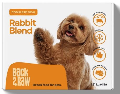 Back2Raw Complete Meal Dog Food Rabbit Blend 4lb/1.81kg