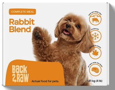 Back2Raw Complete Meal Dog Food Rabbit Blend 4lb/1.81kg