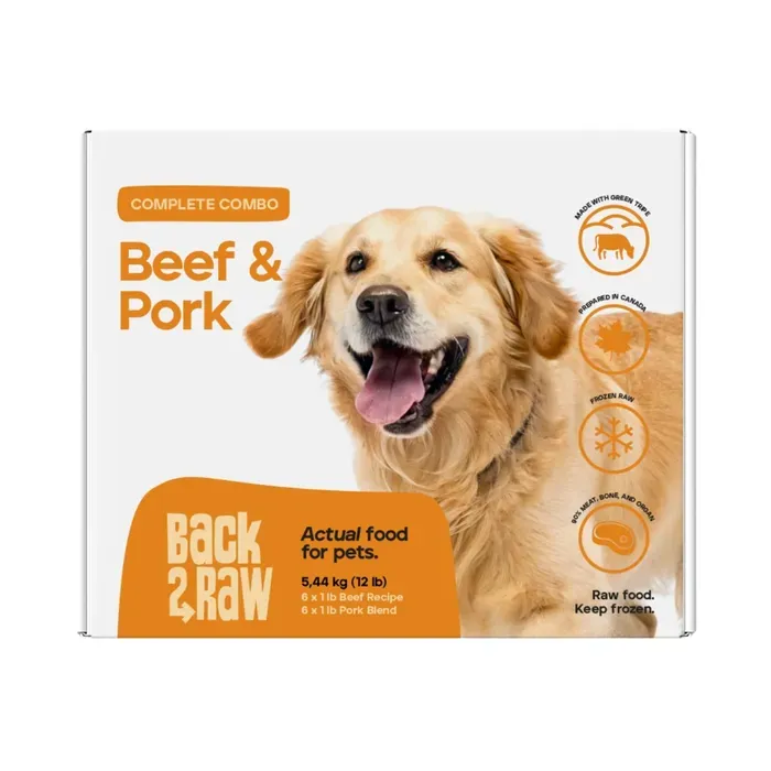 Back2Raw Complete Meal Dog Food Beef Recipe & Pork Blend 12lb/5.44kg