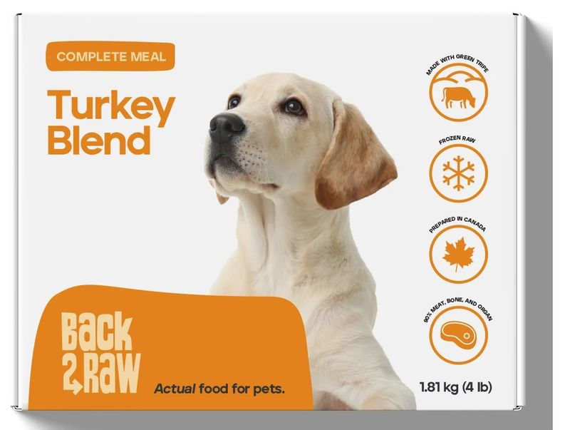 Back2Raw Complete Meal Dog Food Turkey Blend 4lb/1.81kg