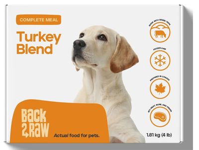 Back2Raw Complete Meal Dog Food Turkey Blend 4lb/1.81kg