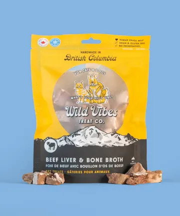 Wild Vibes Treat Co. Beef Liver & Bone Broth Cat & Dog Treats 80g