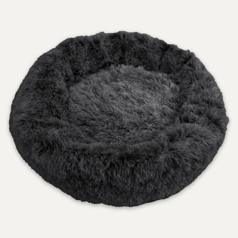 Goo-eez Luxury Spa Furry Plush Pet Bed 28 Goo-eez Luxury Spa Furry Plush Pet Bed 28" Dark Grey