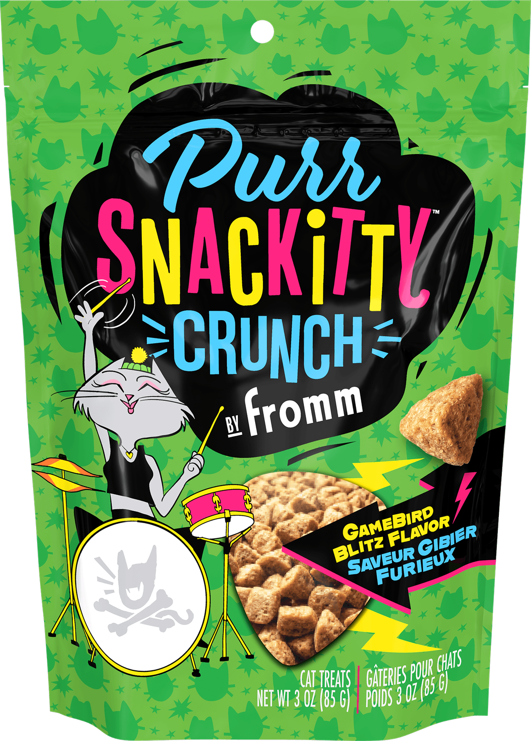 Fromm PurrSnackitty Crunch Cat Treats Gamebird Blitz Flavour 85g